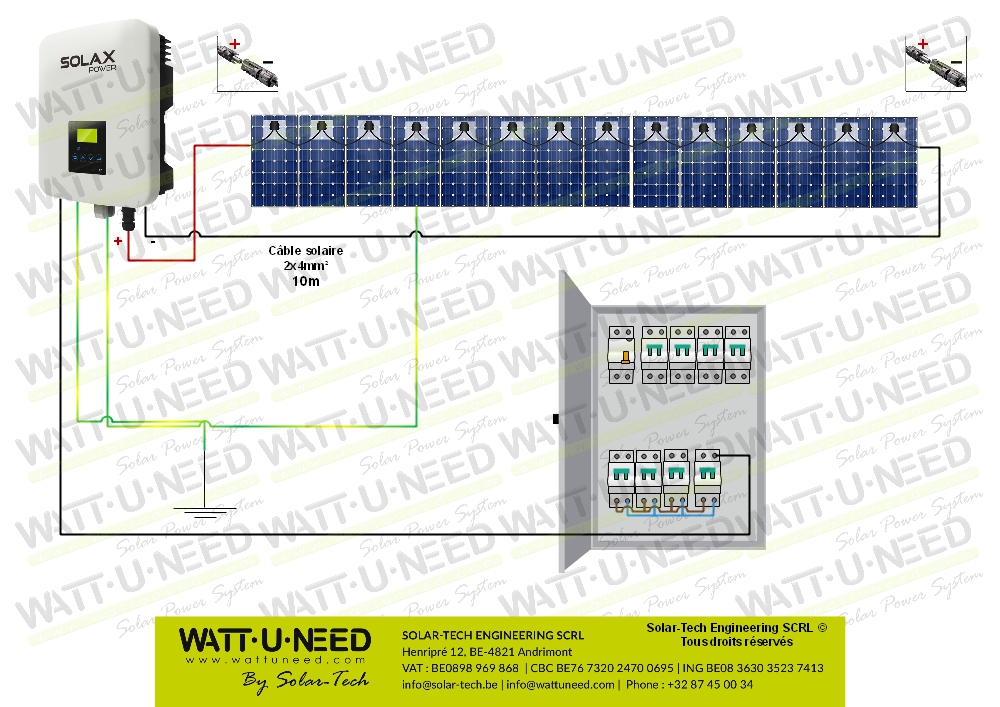 Kit 14 panneaux autoconsommation - réinjection 5000w sans stockage